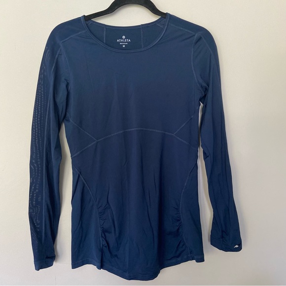 Athleta Sculptek Stealth Top Long Sleeve Shirt-Constellation Blue-Size Medium - Picture 2 of 5